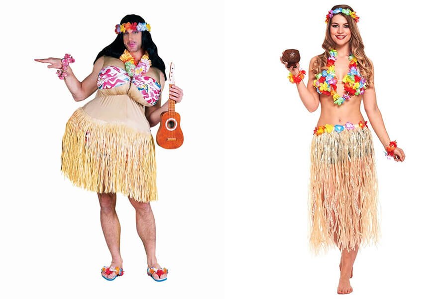 bachelorette parties Hawaiian costume
